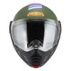 Kask Motocyklowy Nzi Minimod Duo Rainbow Greenblack Silver Matt